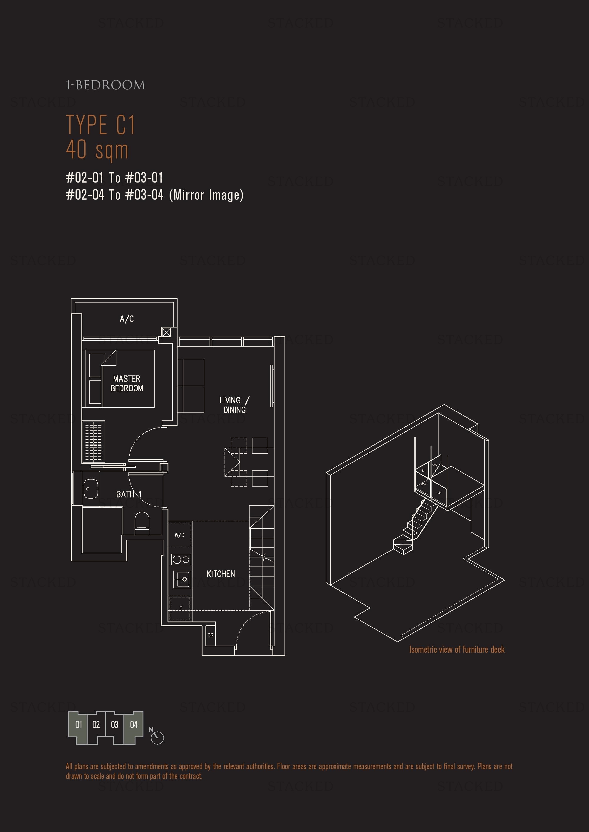 120 Grange 1-Bedroom floor plan