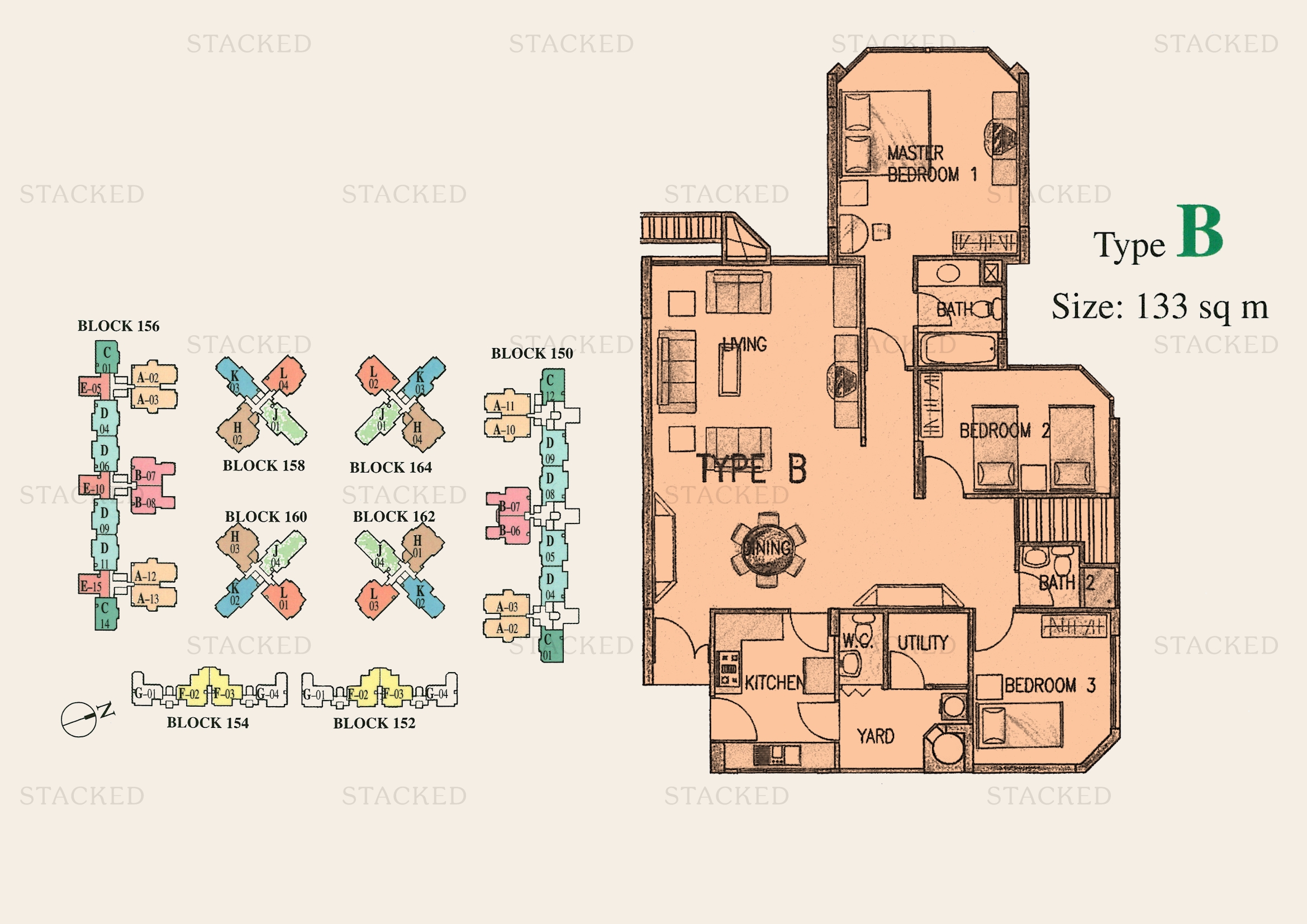 Ballota Park Condominium 3-Bedroom floor plan