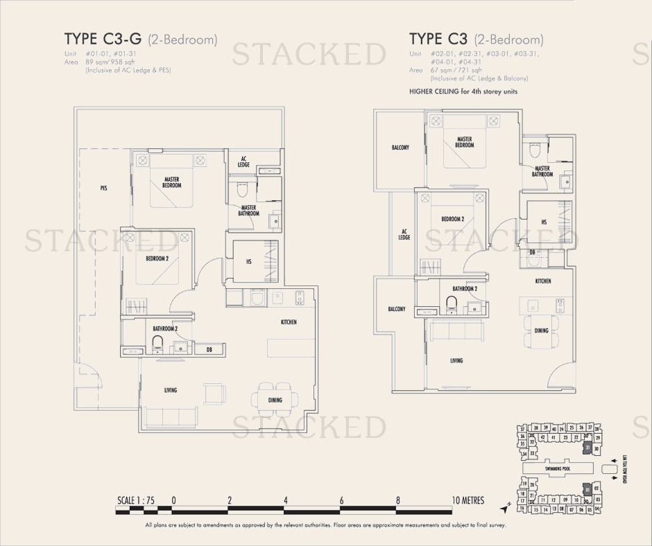 Casa Cambio 2-Bedroom floor plan