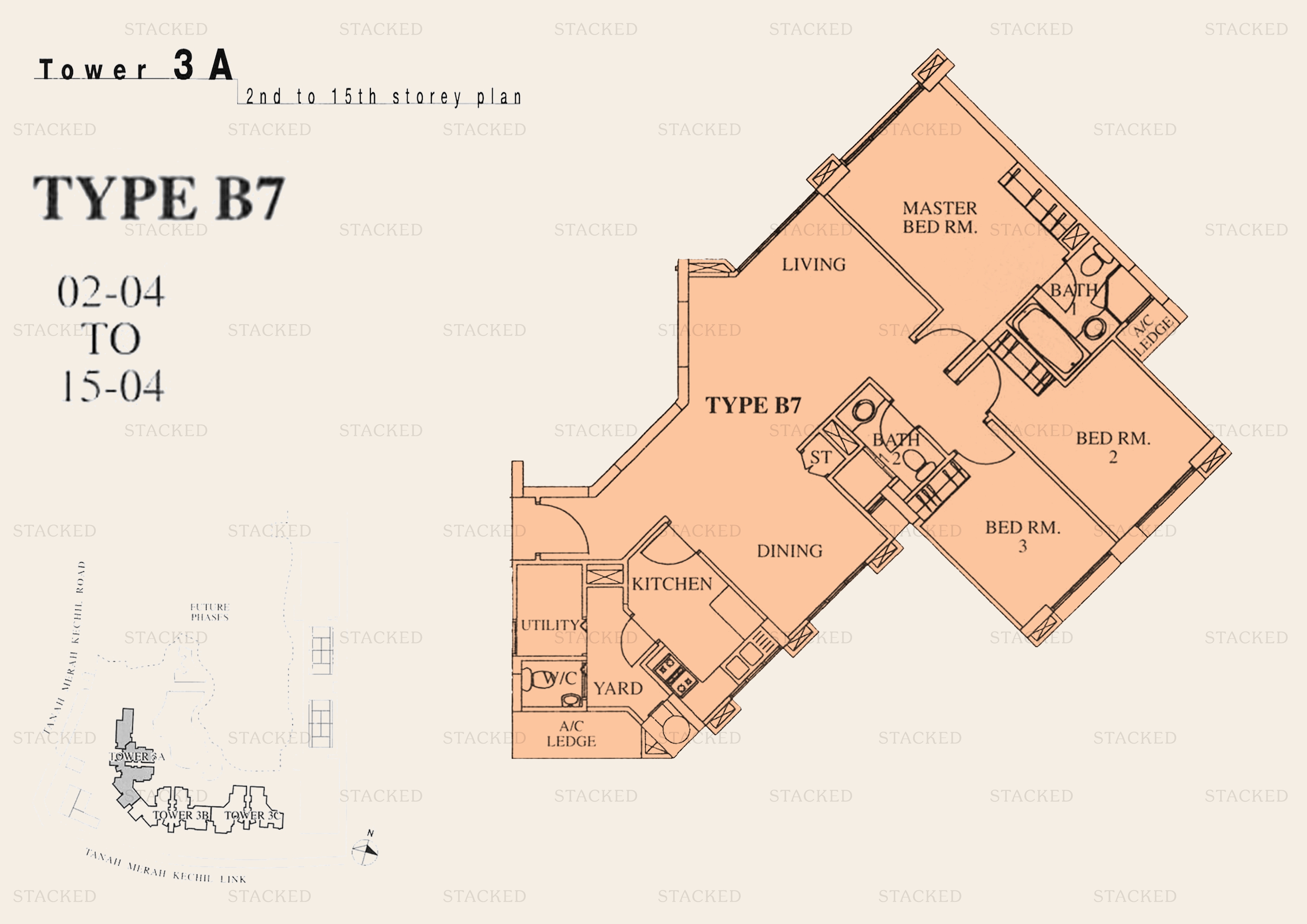 East Meadows 3-Bedroom floor plan