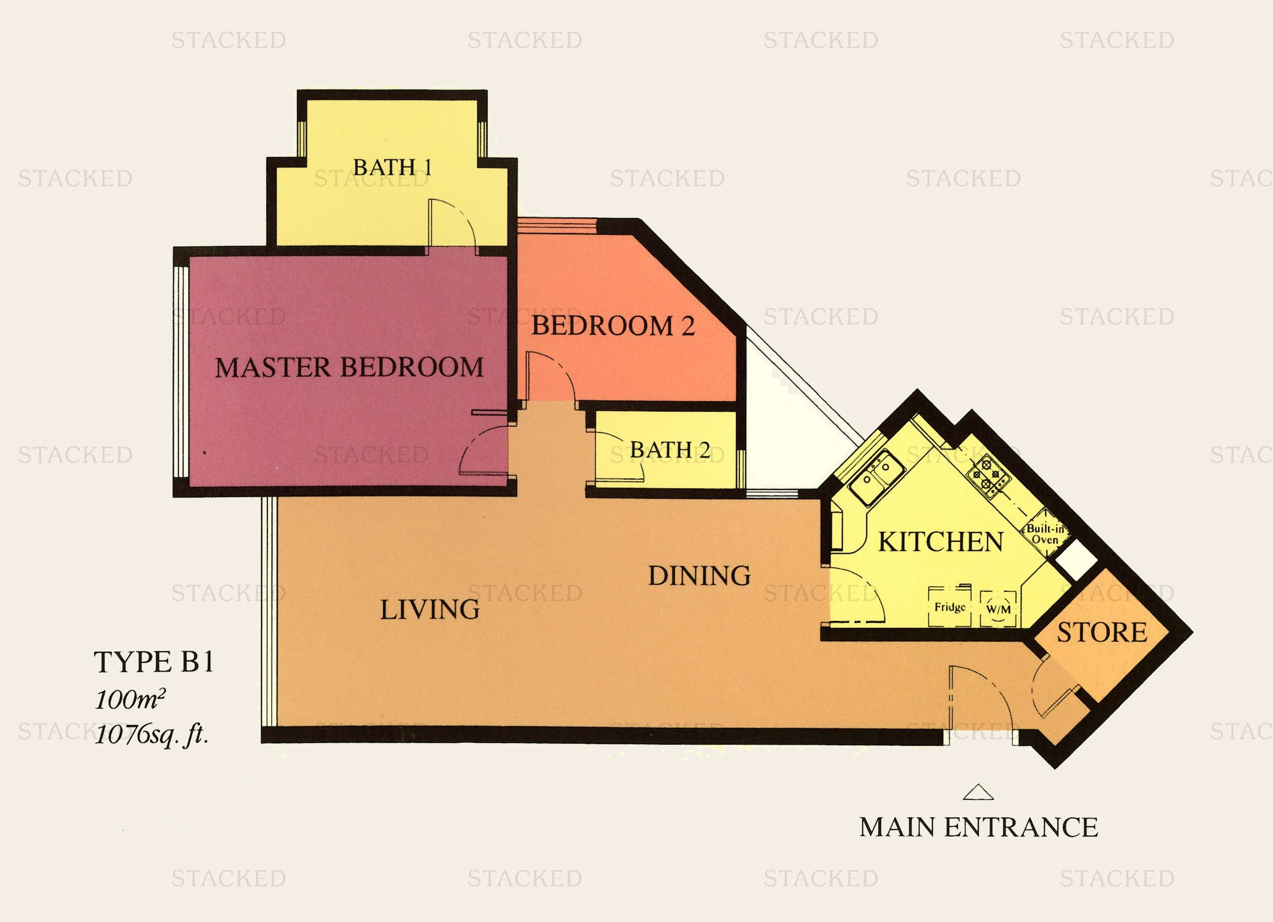 Harvest Mansions 2-Bedroom floor plan