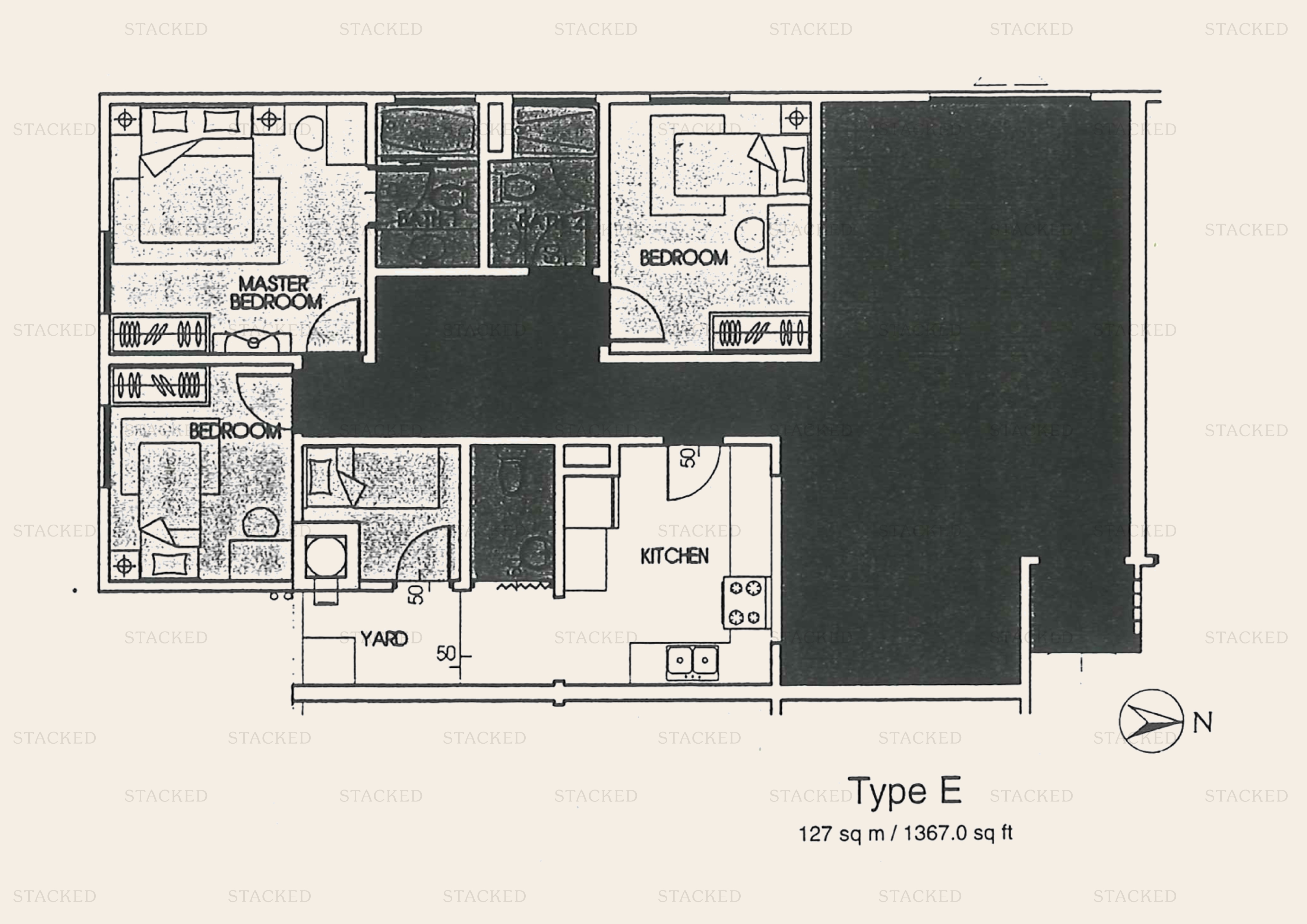 Kellett Court 3-Bedroom floor plan