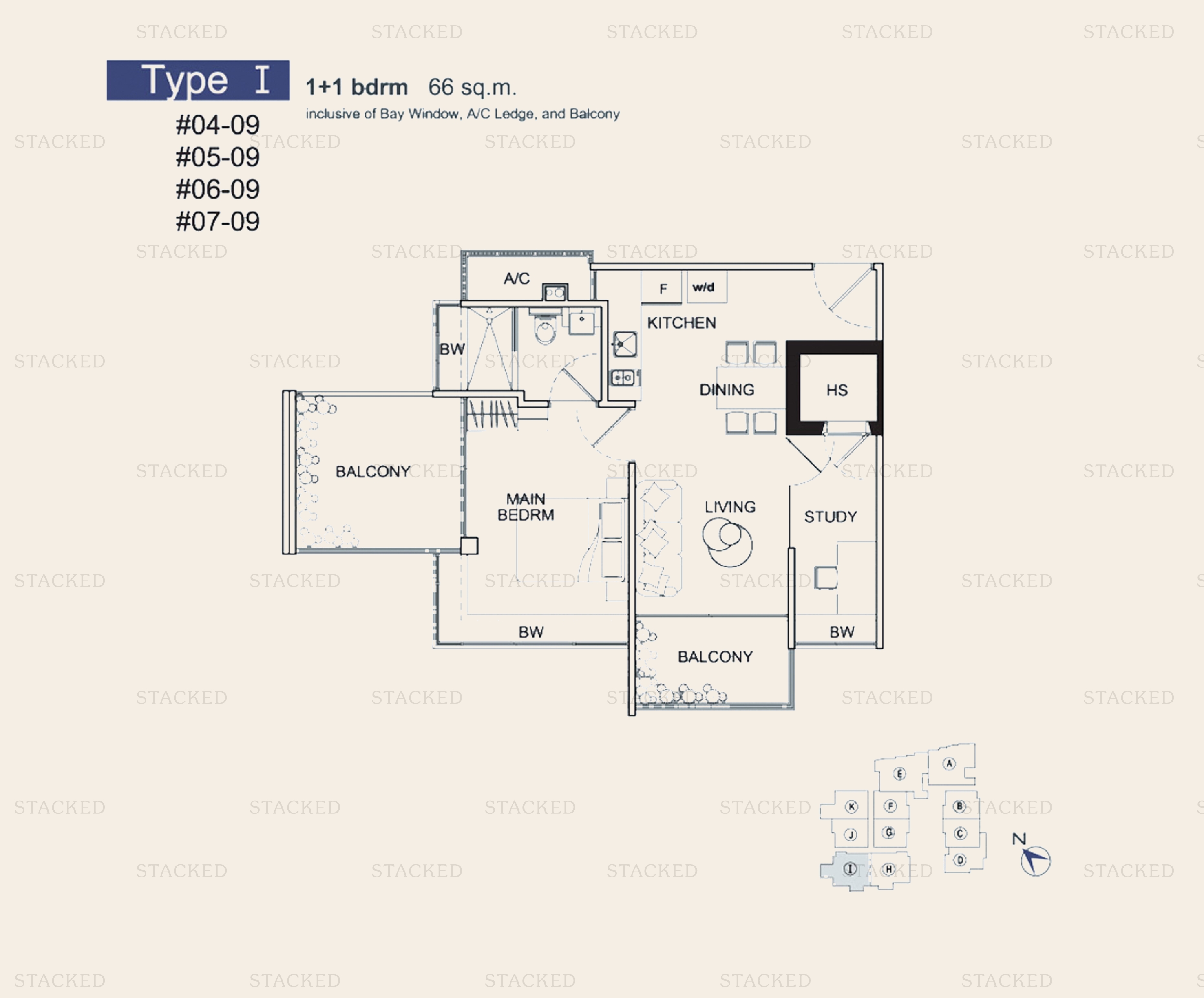 Mackenzie 88 1-Bedroom floor plan