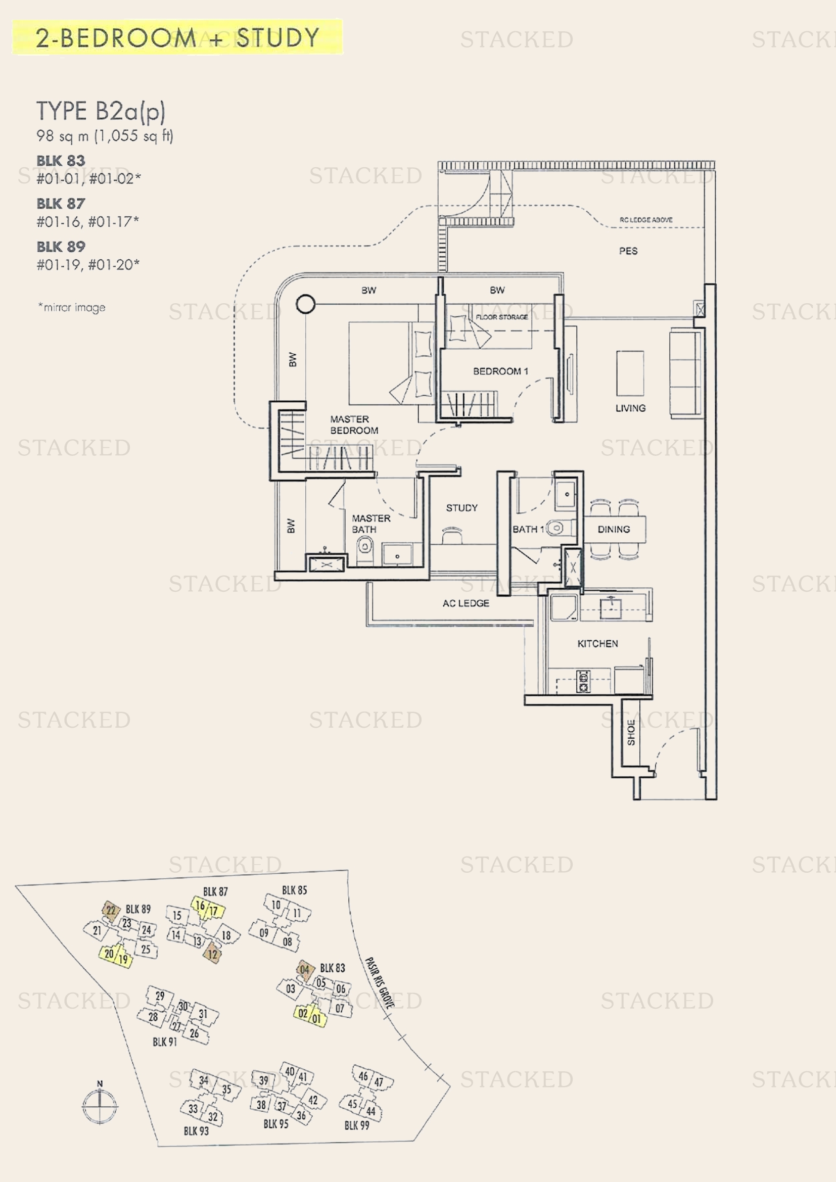 Nv Residences 2-Bedroom floor plan