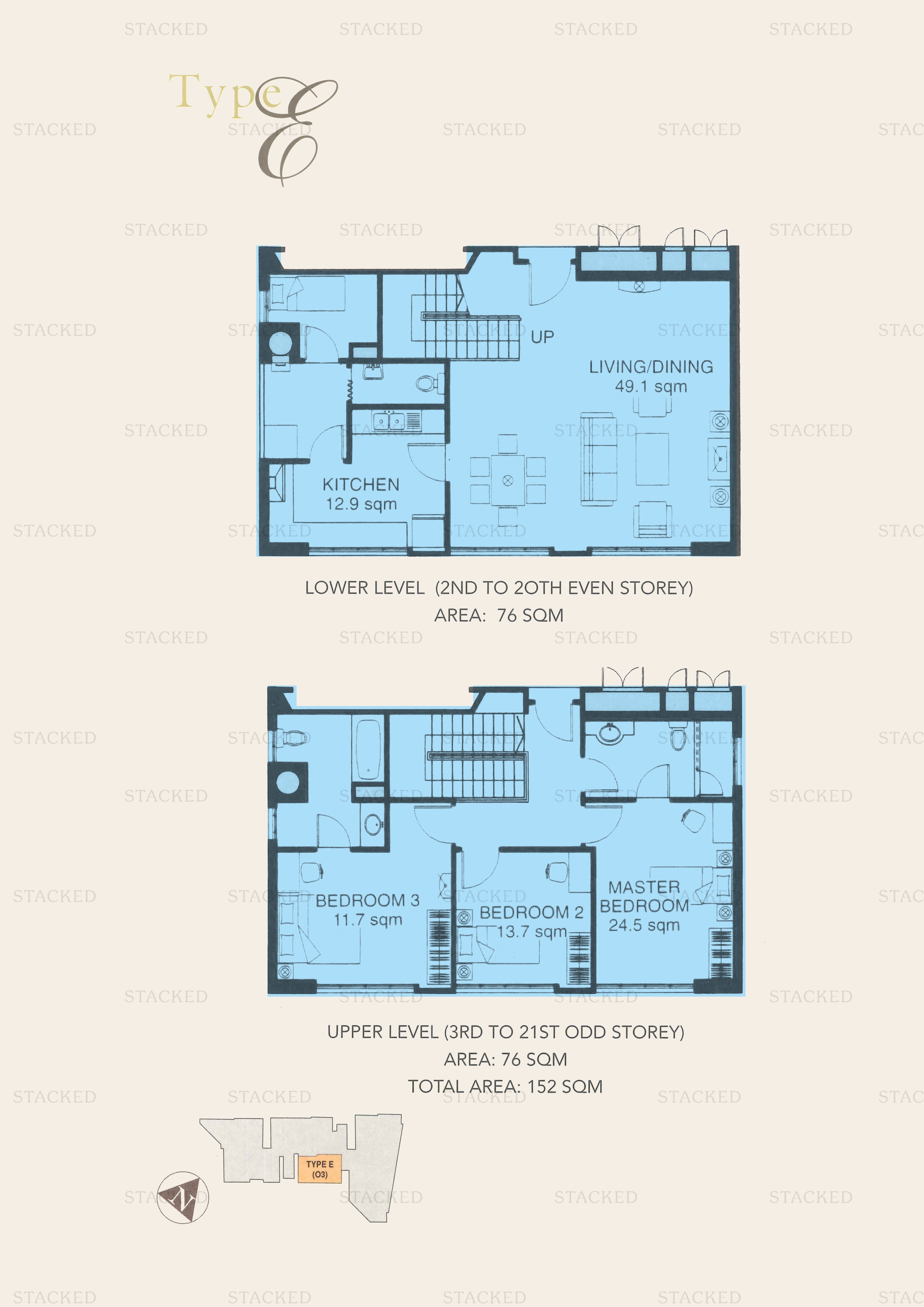 Oleanas Residence 3-Bedroom floor plan
