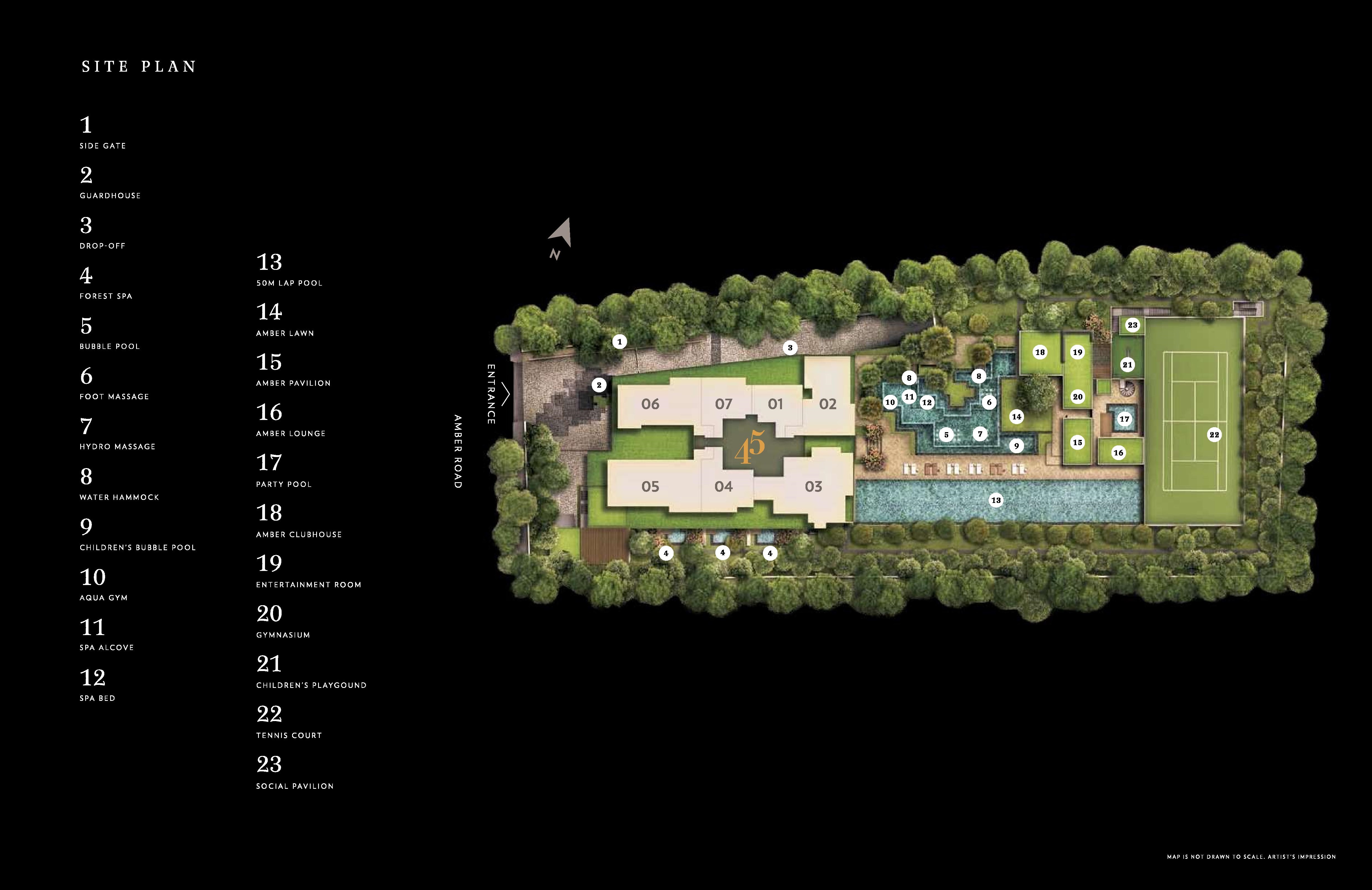 Site plan of Amber 45