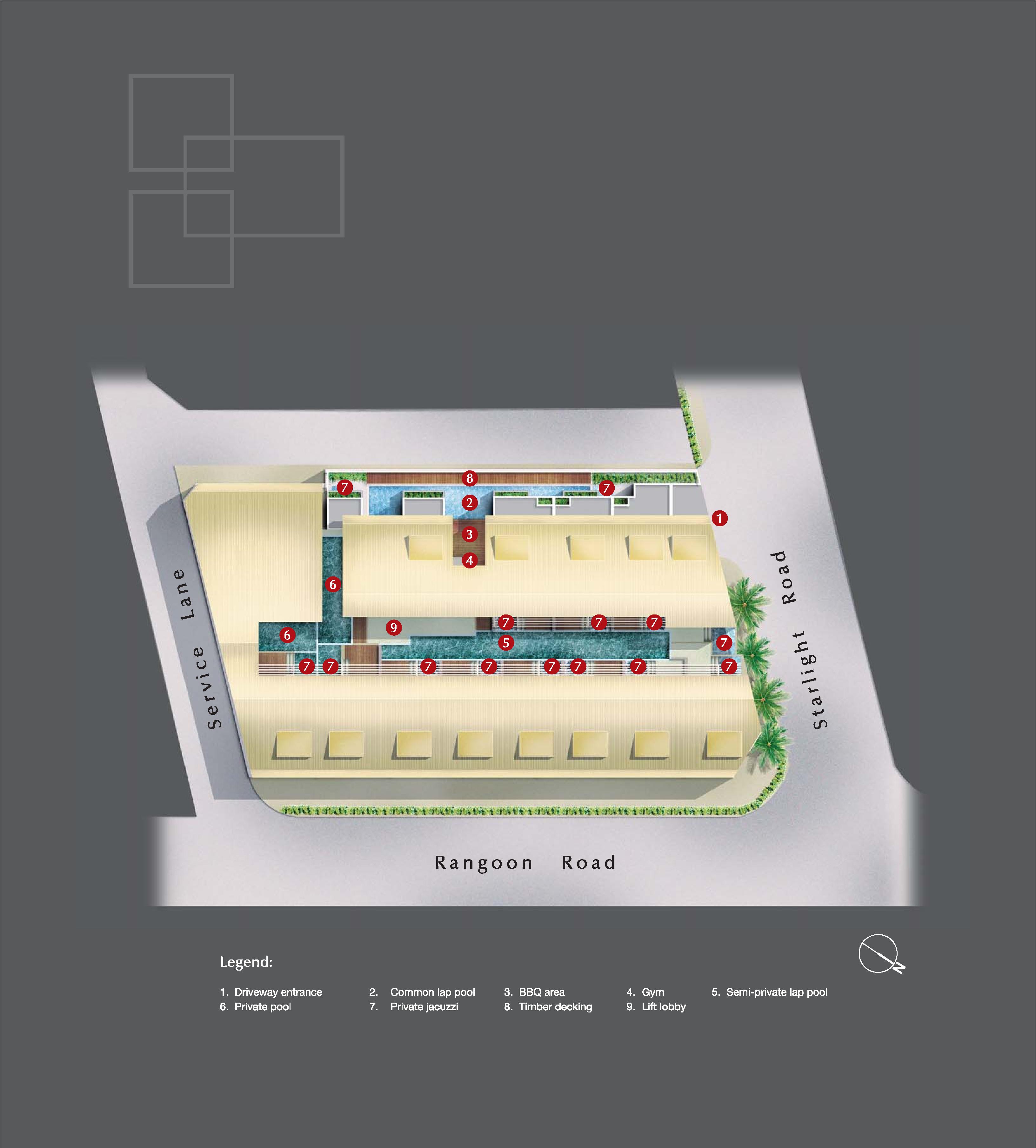 Site plan of Urban Lofts